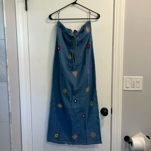 BNWT Zara Strapless Denim Dress Size Small